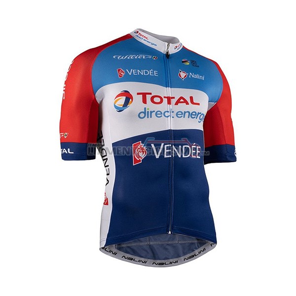 Abbigliamento Ciclismo Direct Energie Manica Corta 2021 Blu Rosso Bianco